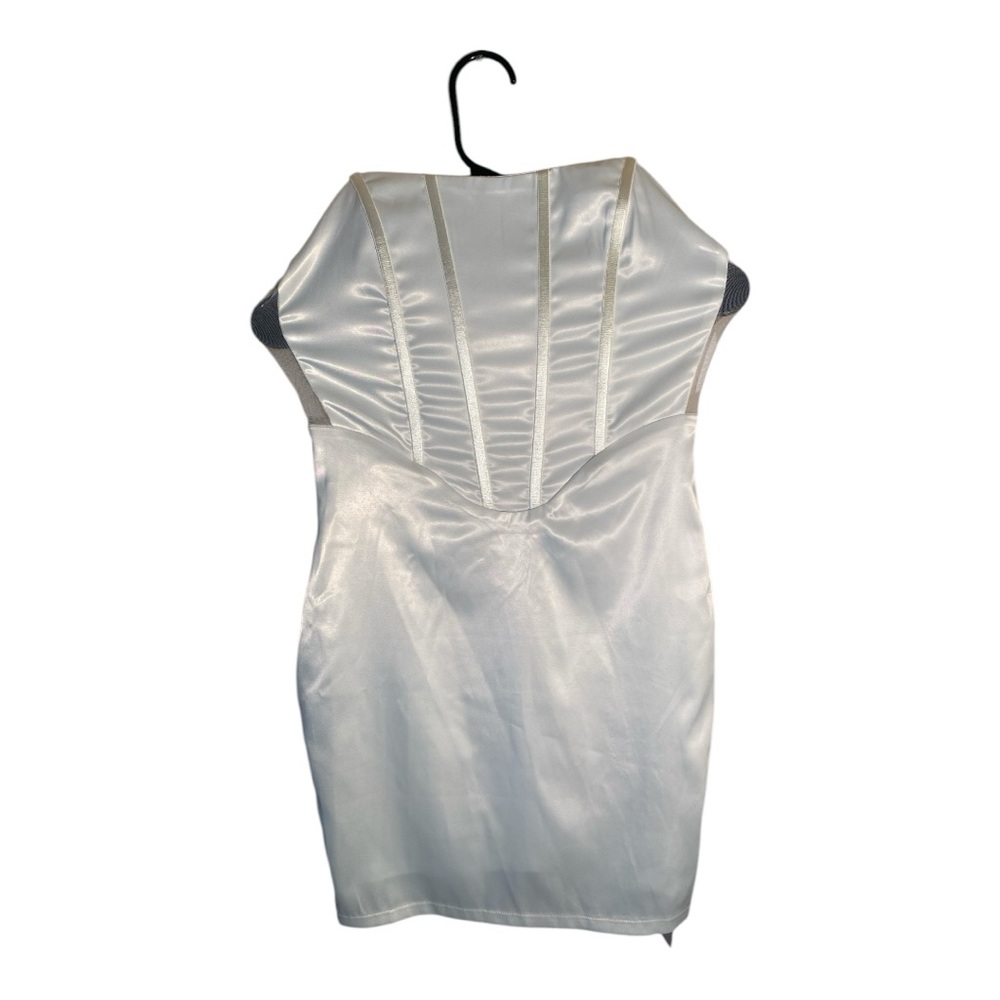 Elegant White Satin Dress